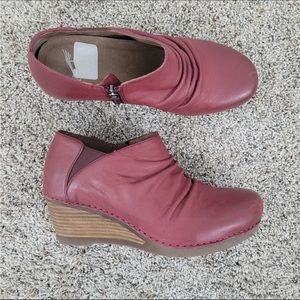 Dansko Sheena Ruched Wedge Bootie